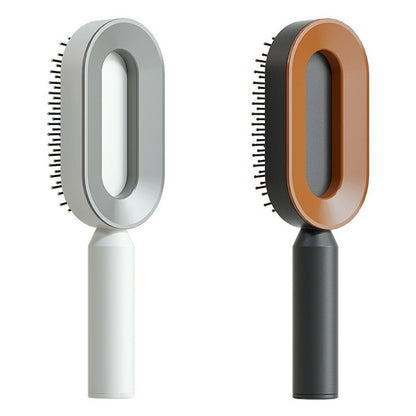 self-cleaning hair brush