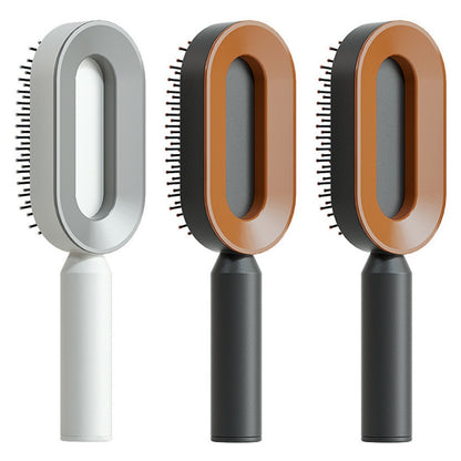 self-cleaning hair brush