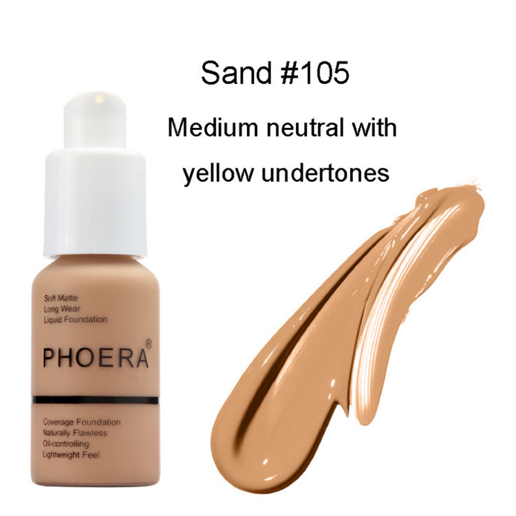 Oil Control Matte Foundation Press-Type Natural Concealer Cream