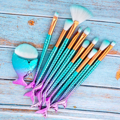 mermaid makeup brushes kit for women