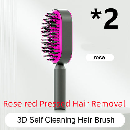 self-cleaning hair brush