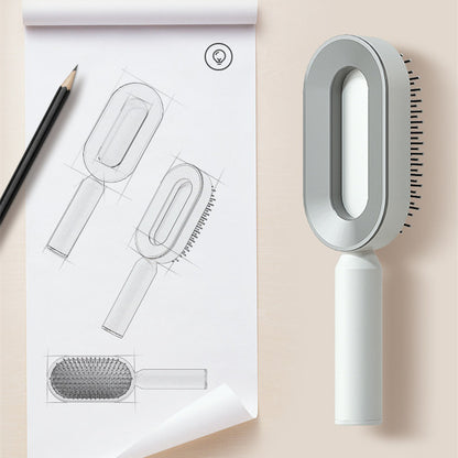 self-cleaning hair brush