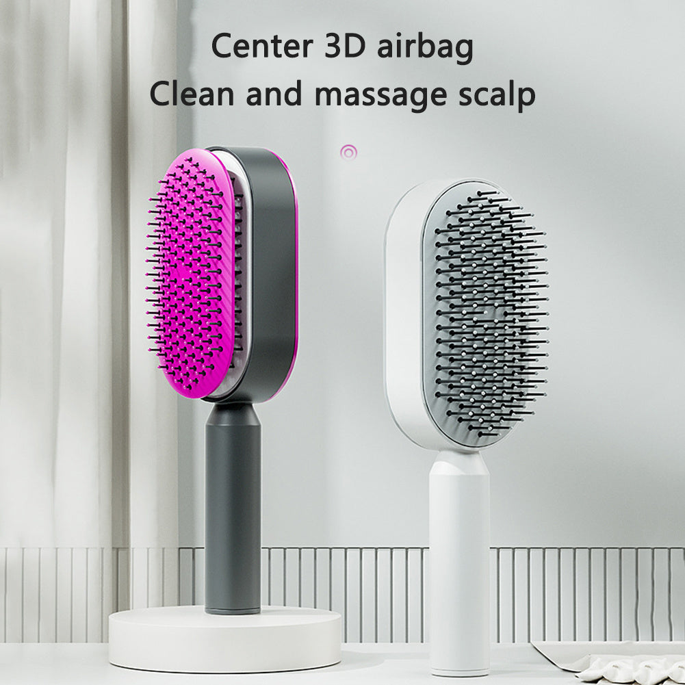 self-cleaning hair brush