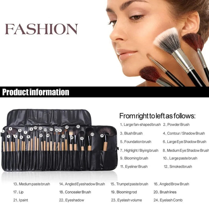 24 piece professional makeup brush set