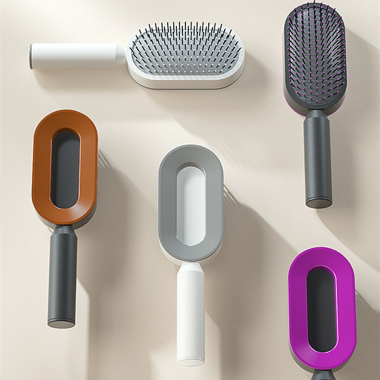 self-cleaning hair brush