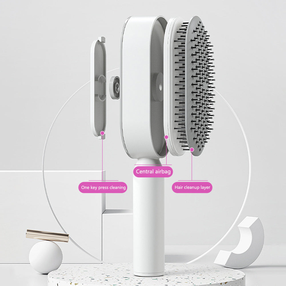 self-cleaning hair brush