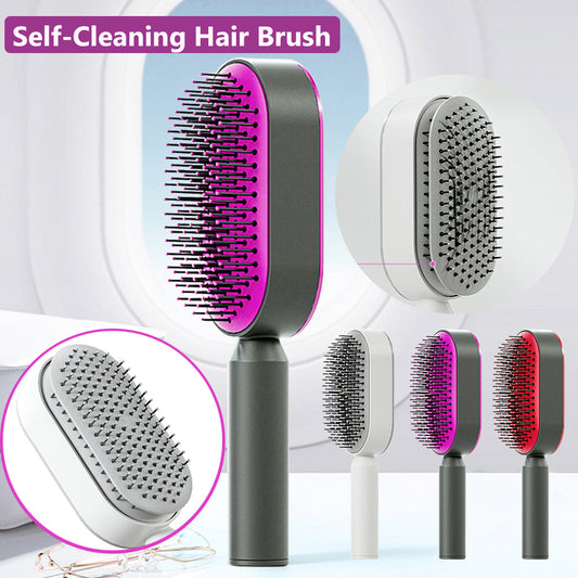 self-cleaning hair brush