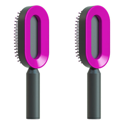 self-cleaning hair brush