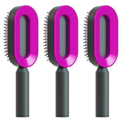 self-cleaning hair brush