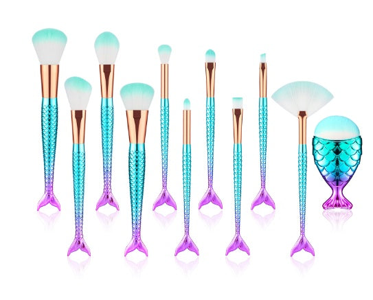 mermaid makeup brushes kit for women